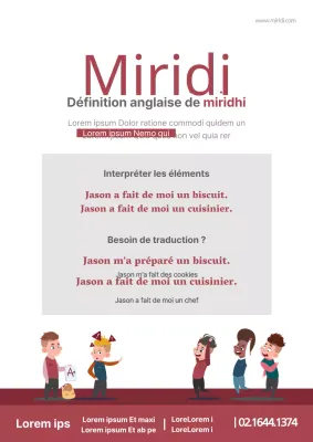 Faites la promotion de votre école d'anglais avec des personnages d'enfants rouges et gris.