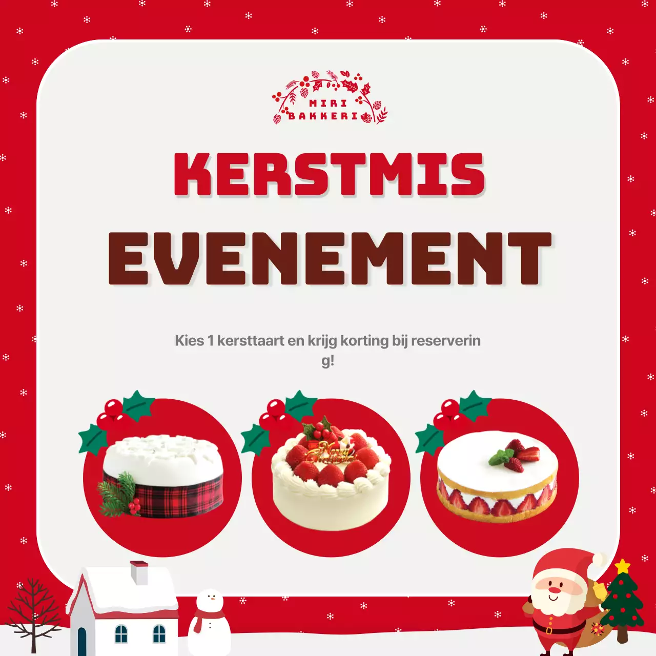 Rood met groene kersttaart verkoop banner