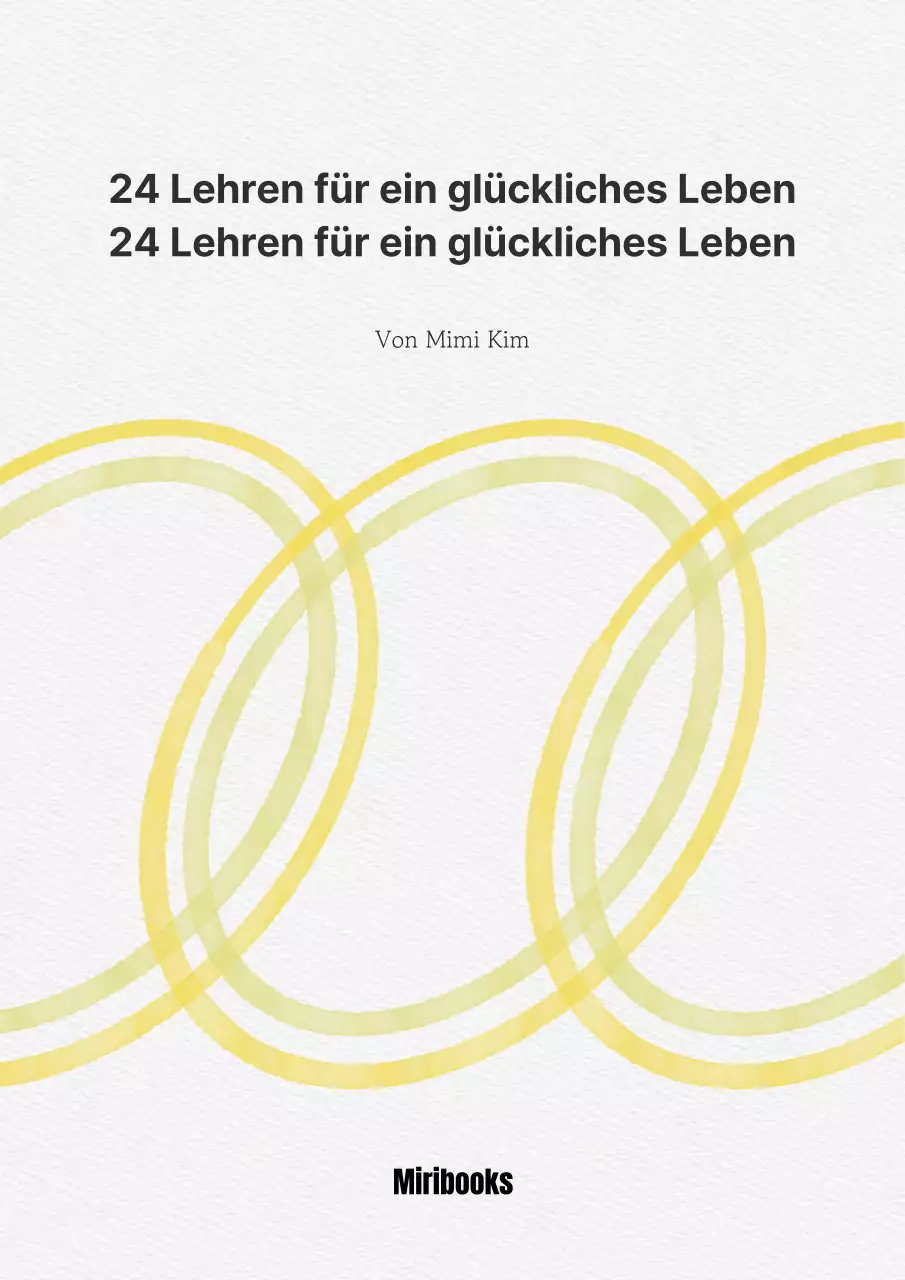 Ein glücklicher Lebensführer mit einem gelben, chartreusefarbenen Aquarellkreis auf einem weißen Skizzenbuch.