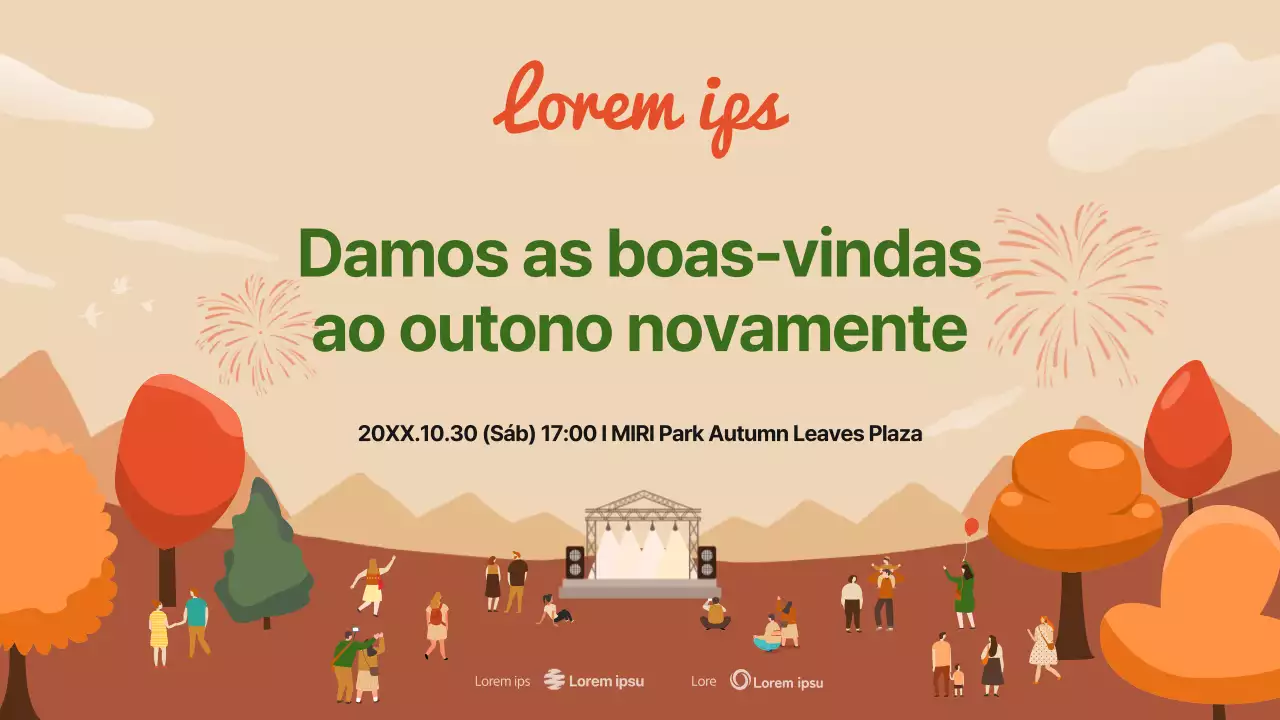 Prospeto do Festival de outono Castanho e Natural