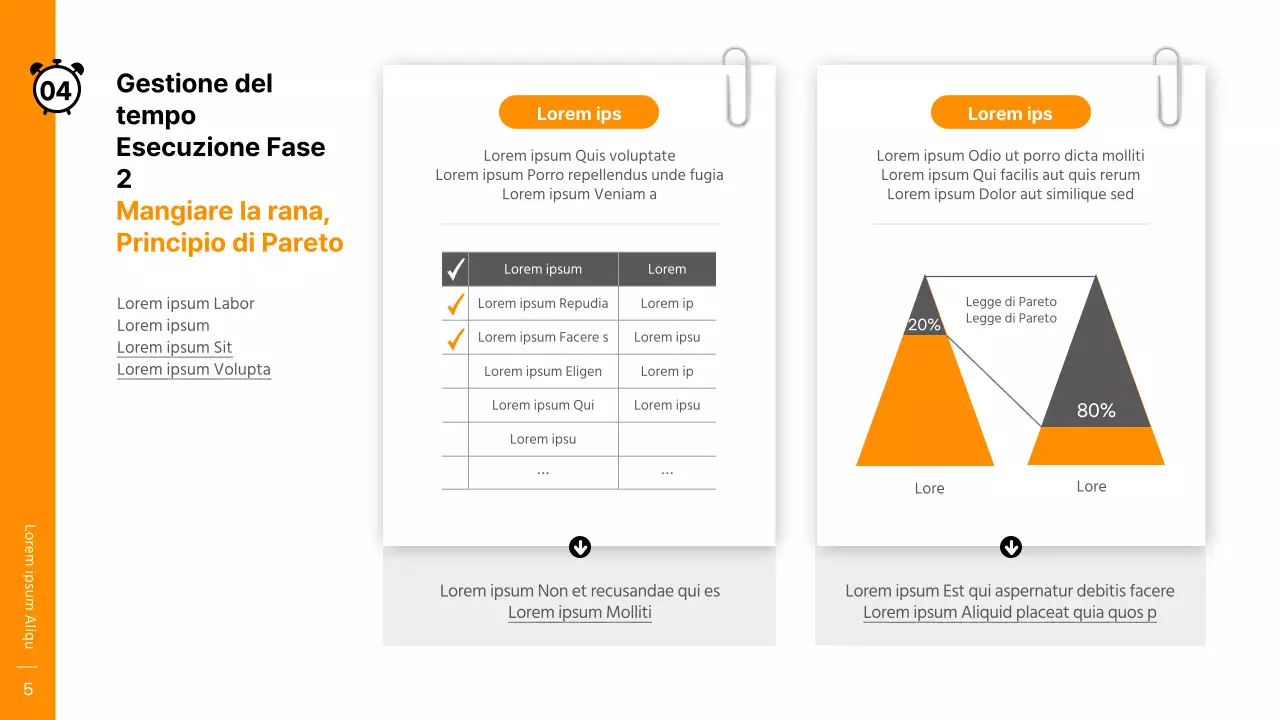 Tema del workshop sulla gestione del tempo in arancione