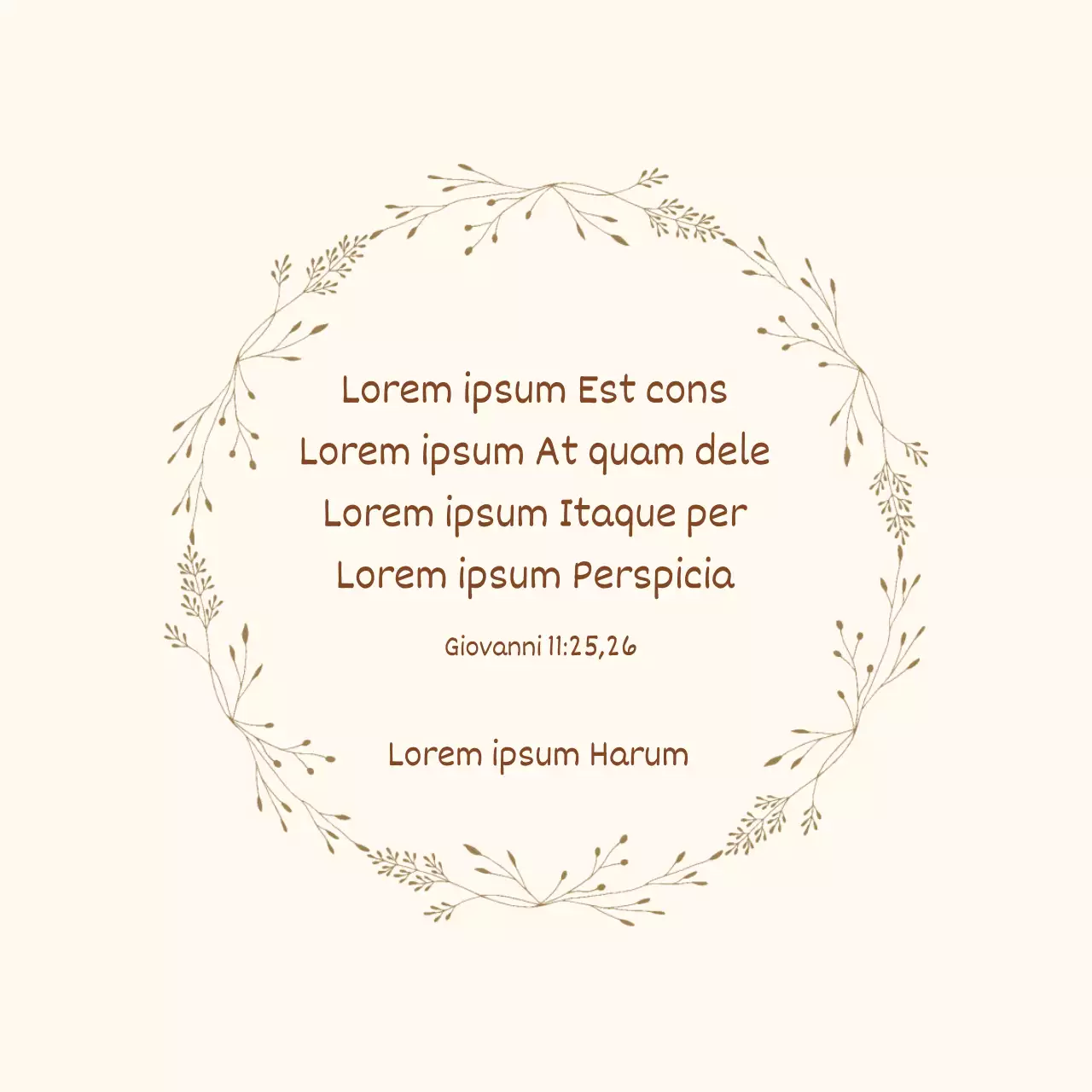 Etichetta pasquale vintage con versetto biblico e scritte beige