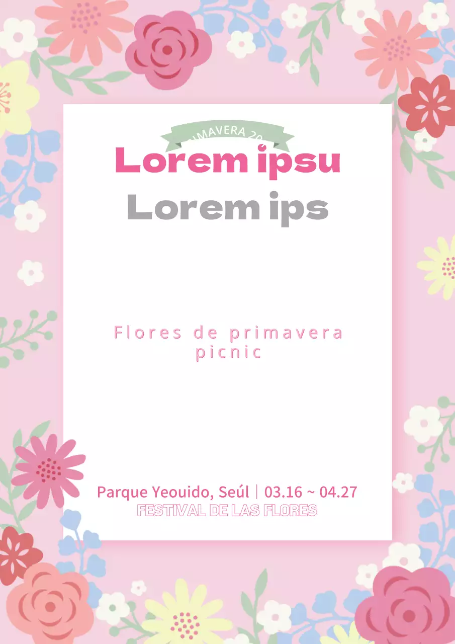 Picnic de flores de primavera_Póster con serifa
