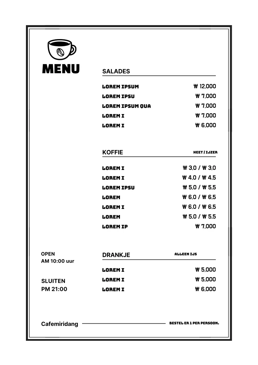 Café menubord_Seroposter