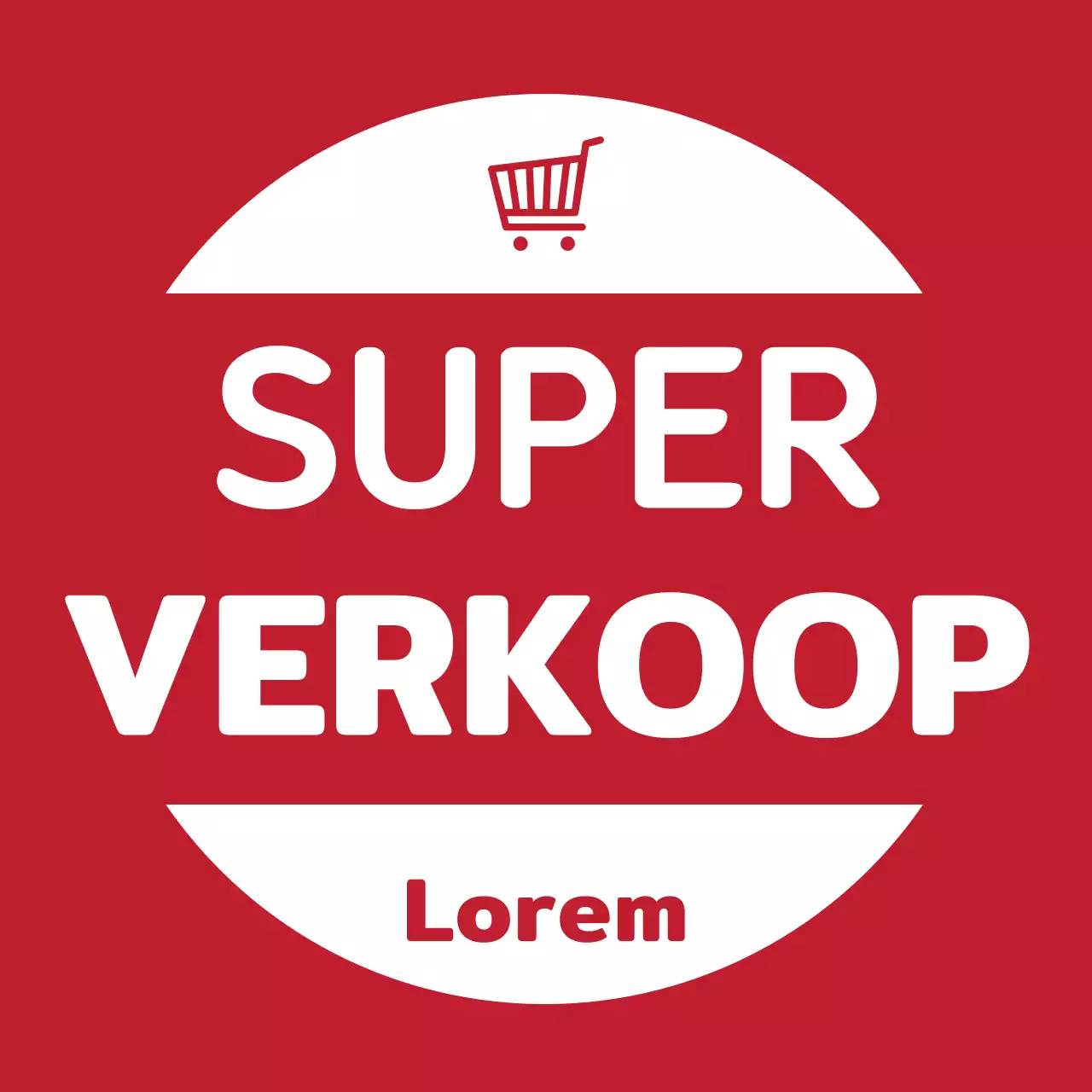 Een vet rood verkooplabel