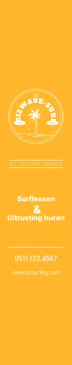 Een eenvoudig blauw met geel surfembleem om de winkel te promoten.