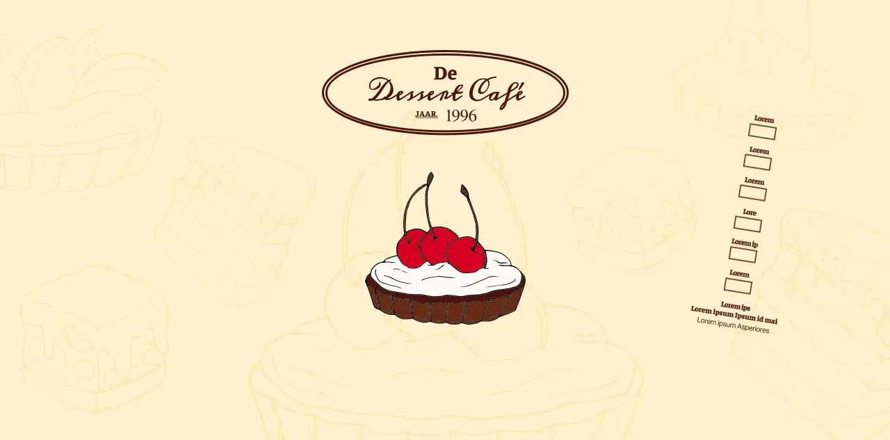 Promoot en informeer cafés met een emotioneel logo in roodbruin en lichtgeel