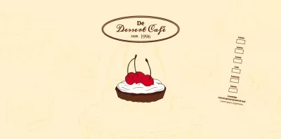 Promoot en informeer cafés met een emotioneel logo in roodbruin en lichtgeel