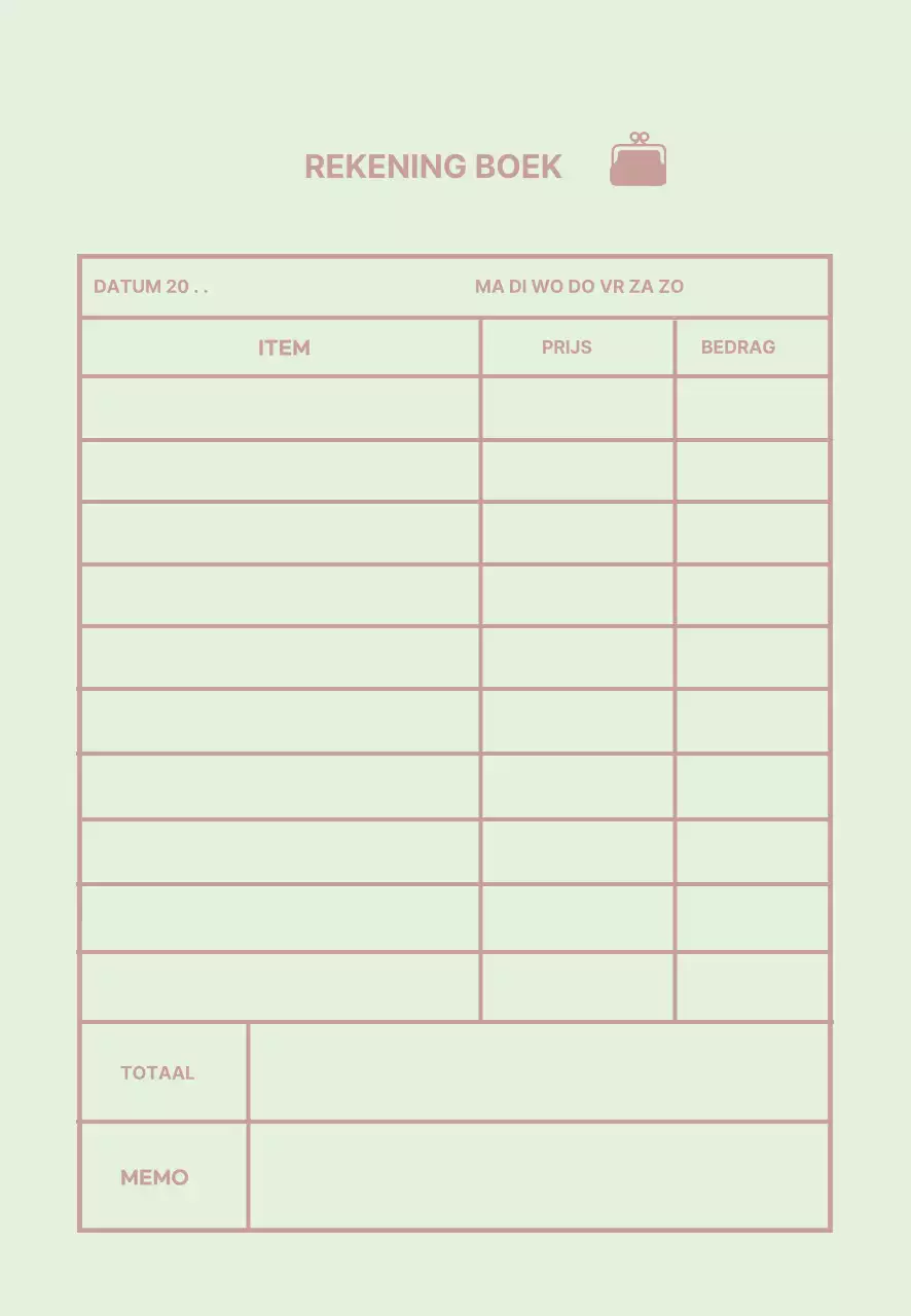 Mint icoon Eenvoudig huishoudboekje