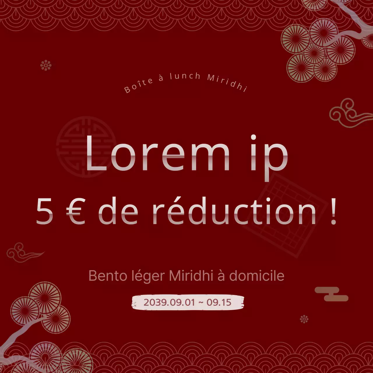 Remise sur les boîtes à bento traditionnelles rouges et blanches de conception coréenne