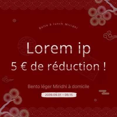 Remise sur les boîtes à bento traditionnelles rouges et blanches de conception coréenne