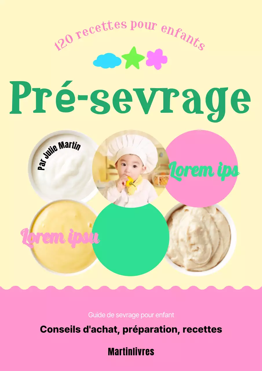 Un livre d'alimentation pour bébé rose et chartreuse avec des accents jaunes