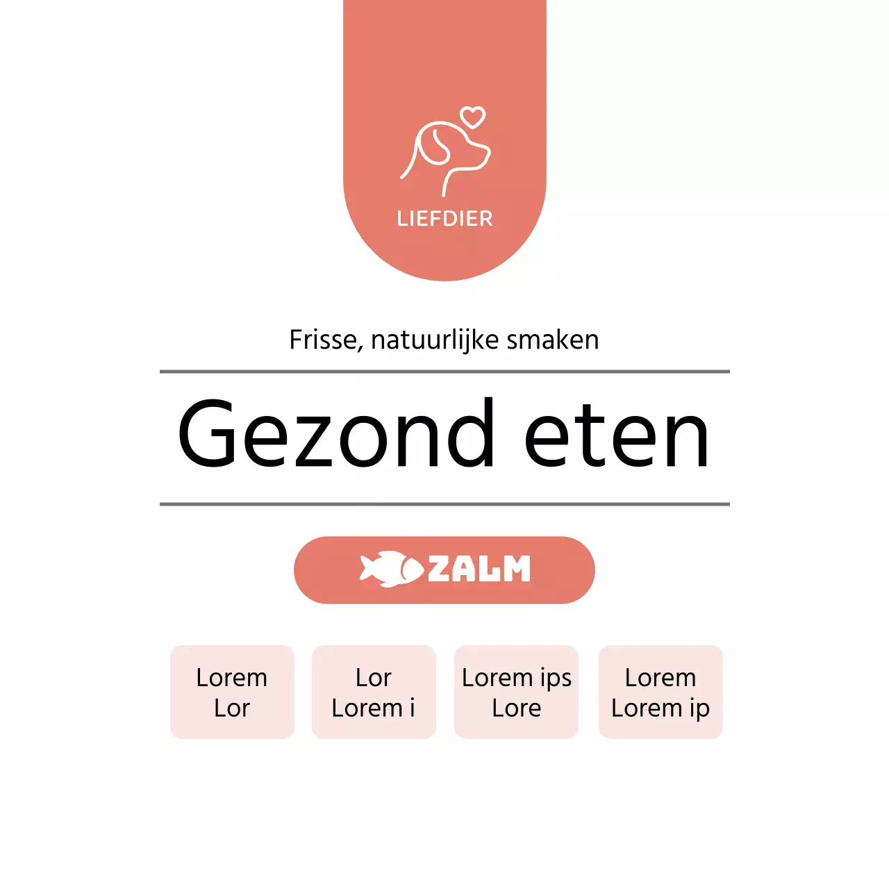 Label met rood huisdiervoedselsymbool