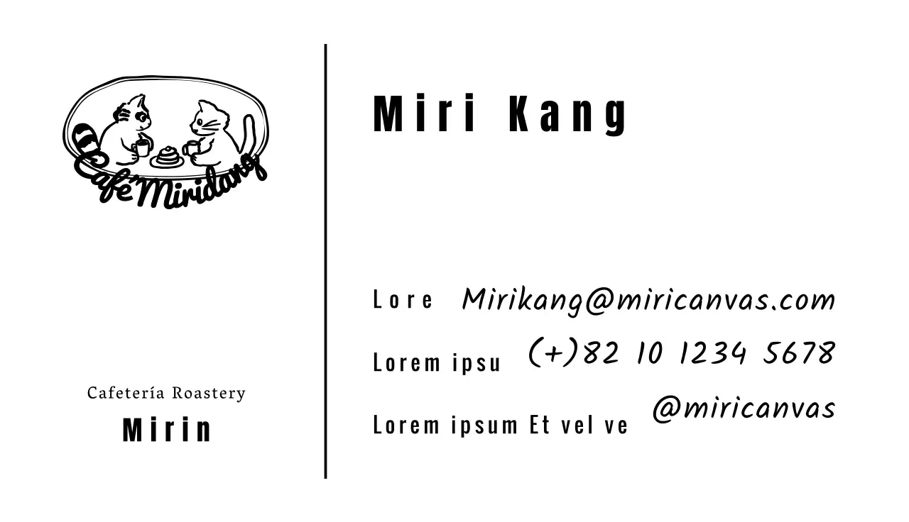 Un café con letra en blanco y negro y simpáticas ilustraciones