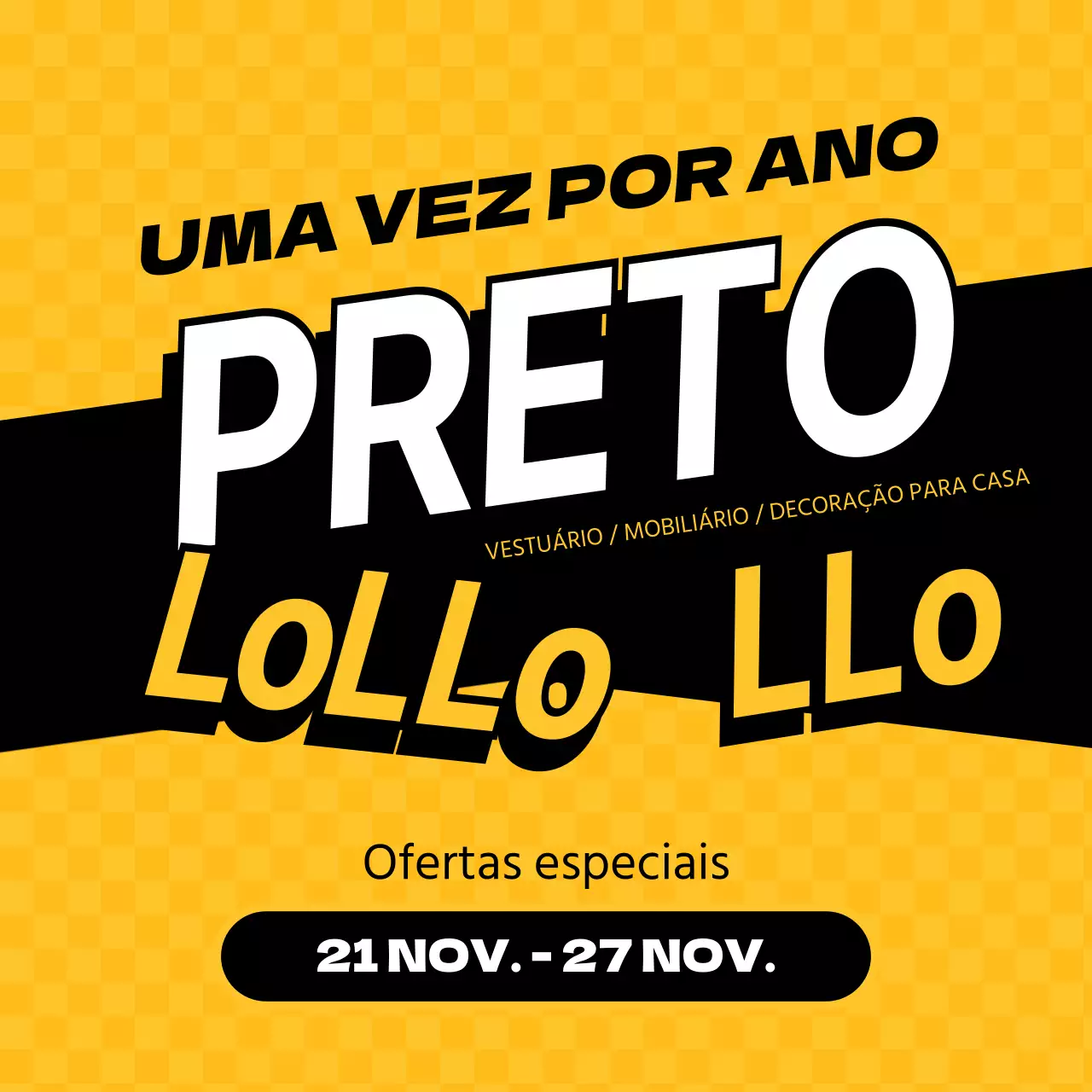 Promoção Black Friday em conceitos de tipografia amarela em rede