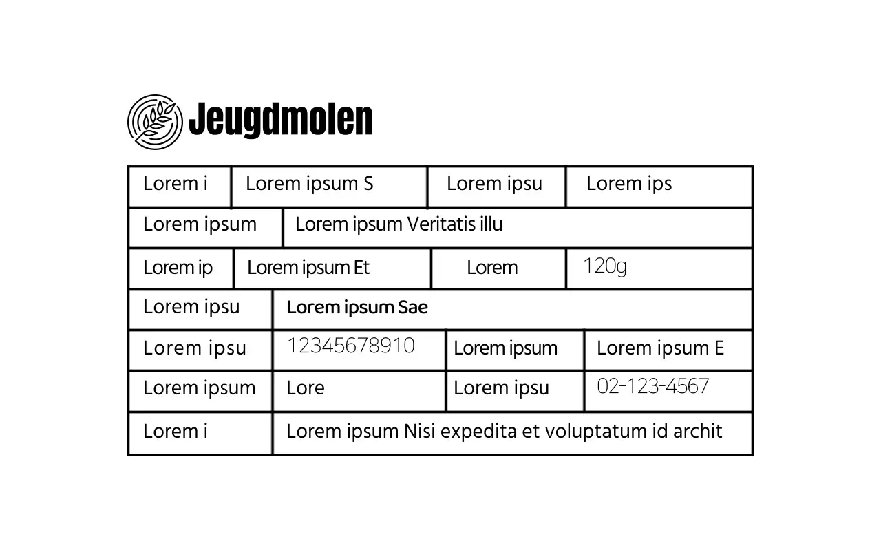 Witte productinformatie-etiketten