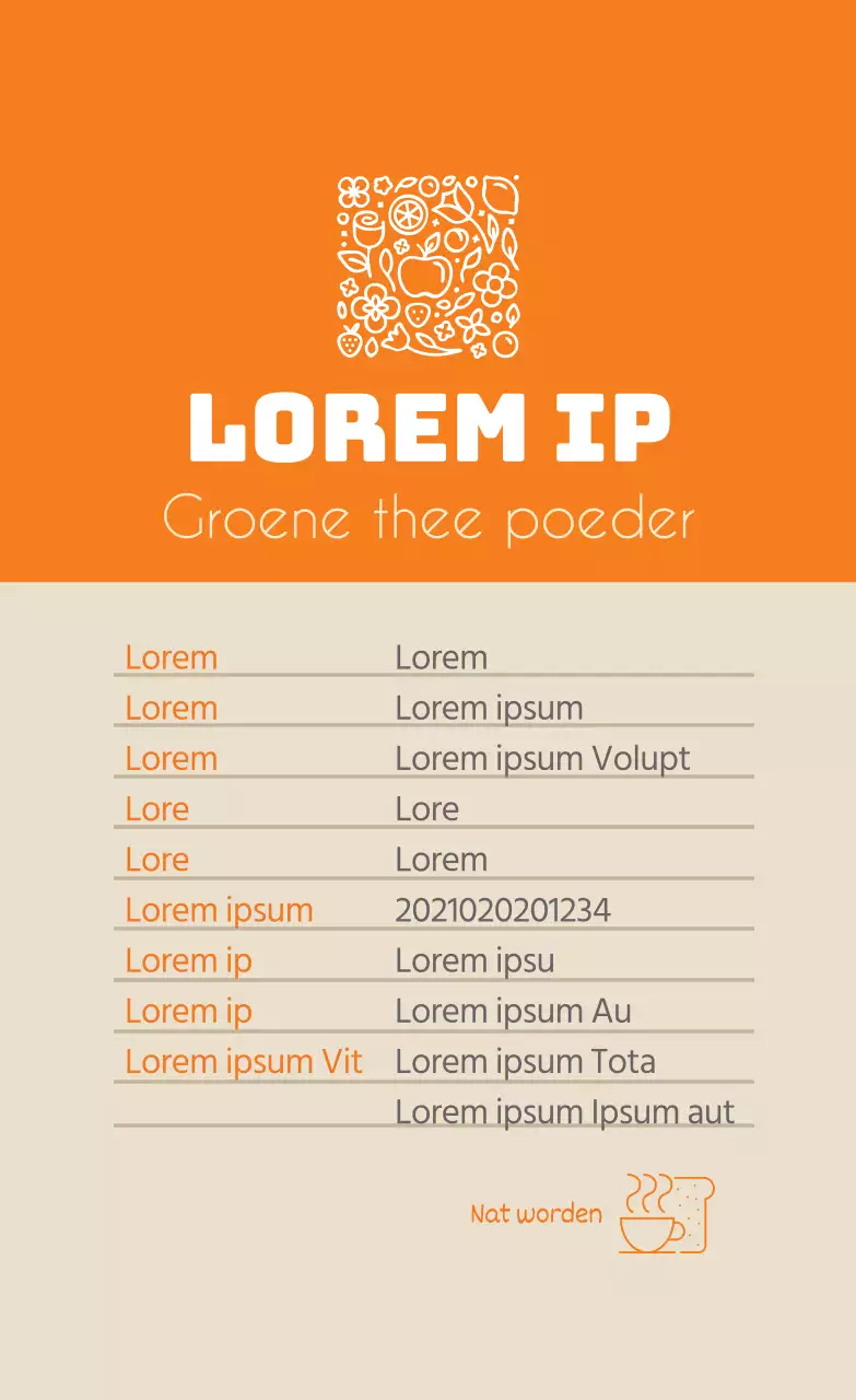 groen logo schoon voedsel groene thee poeder detaillabel