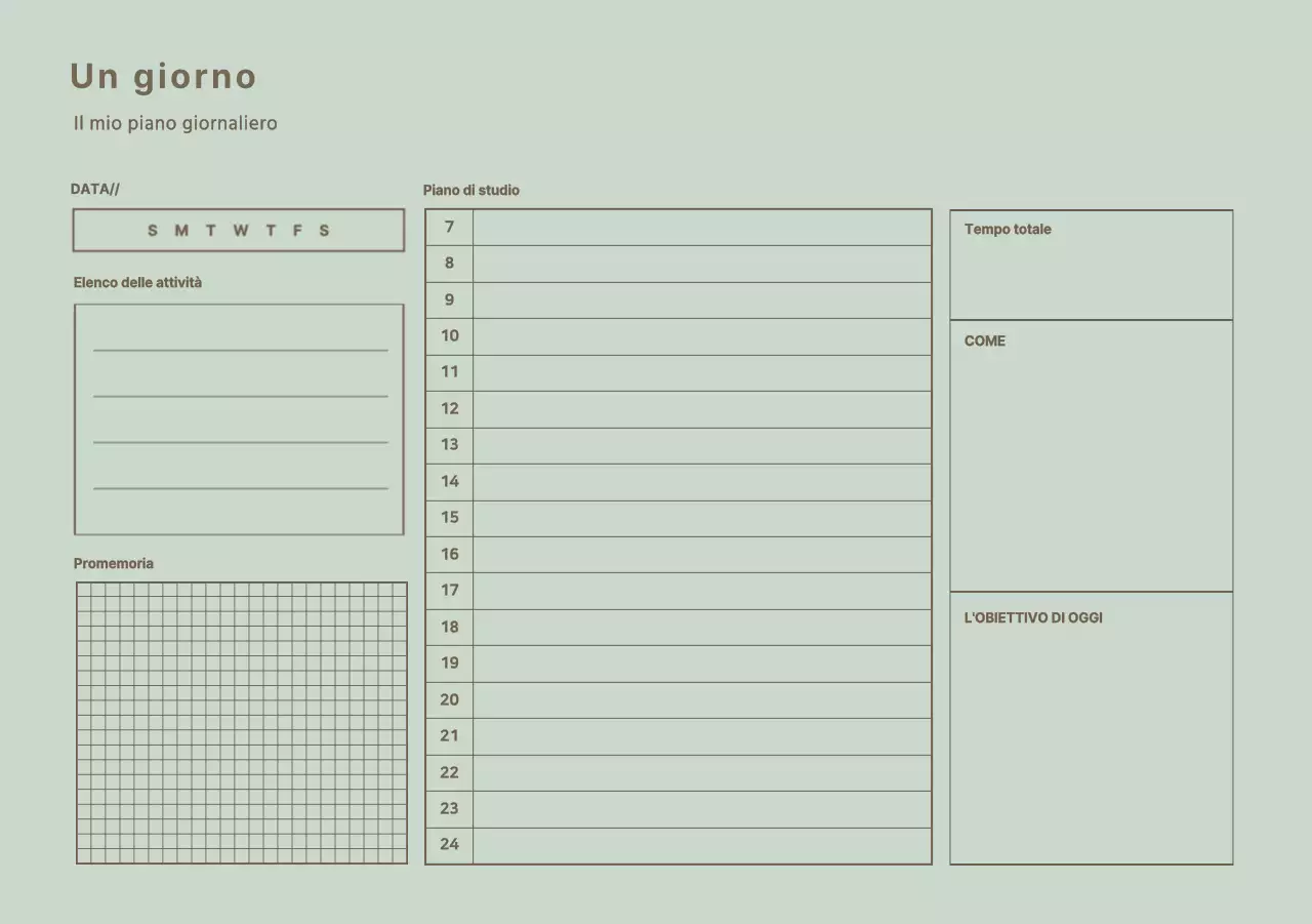 Pianificatore giornaliero