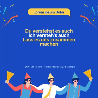 Werben Sie für Ihre Empfehlungsveranstaltung mit einem sauberen blauen und gelben Look