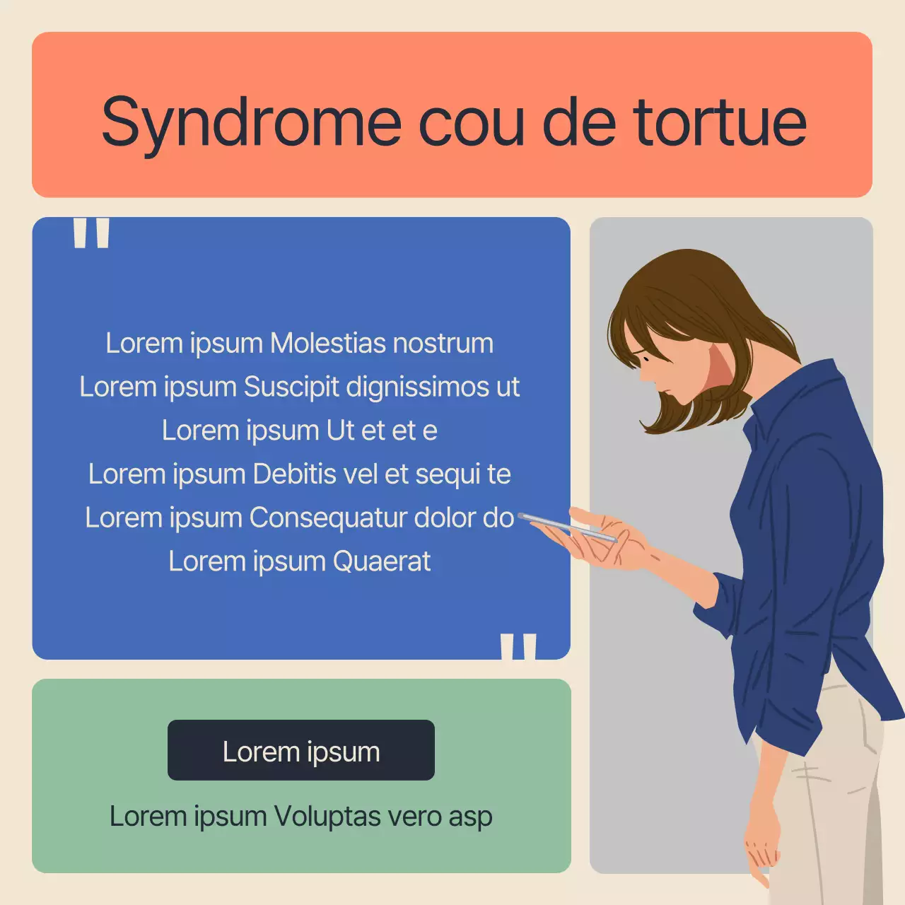 Turtle Neck Pilates Rehabilitation Information en bleu et orange