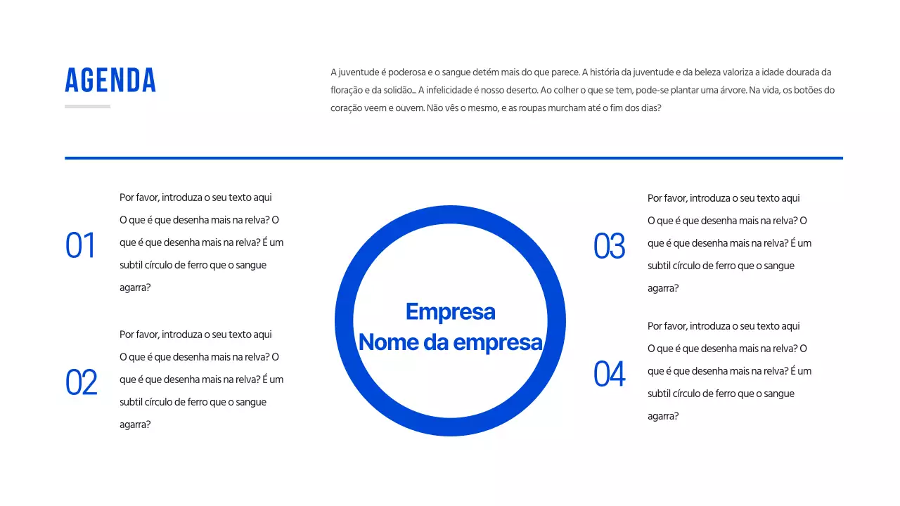 Gráfico concetual simples a azul