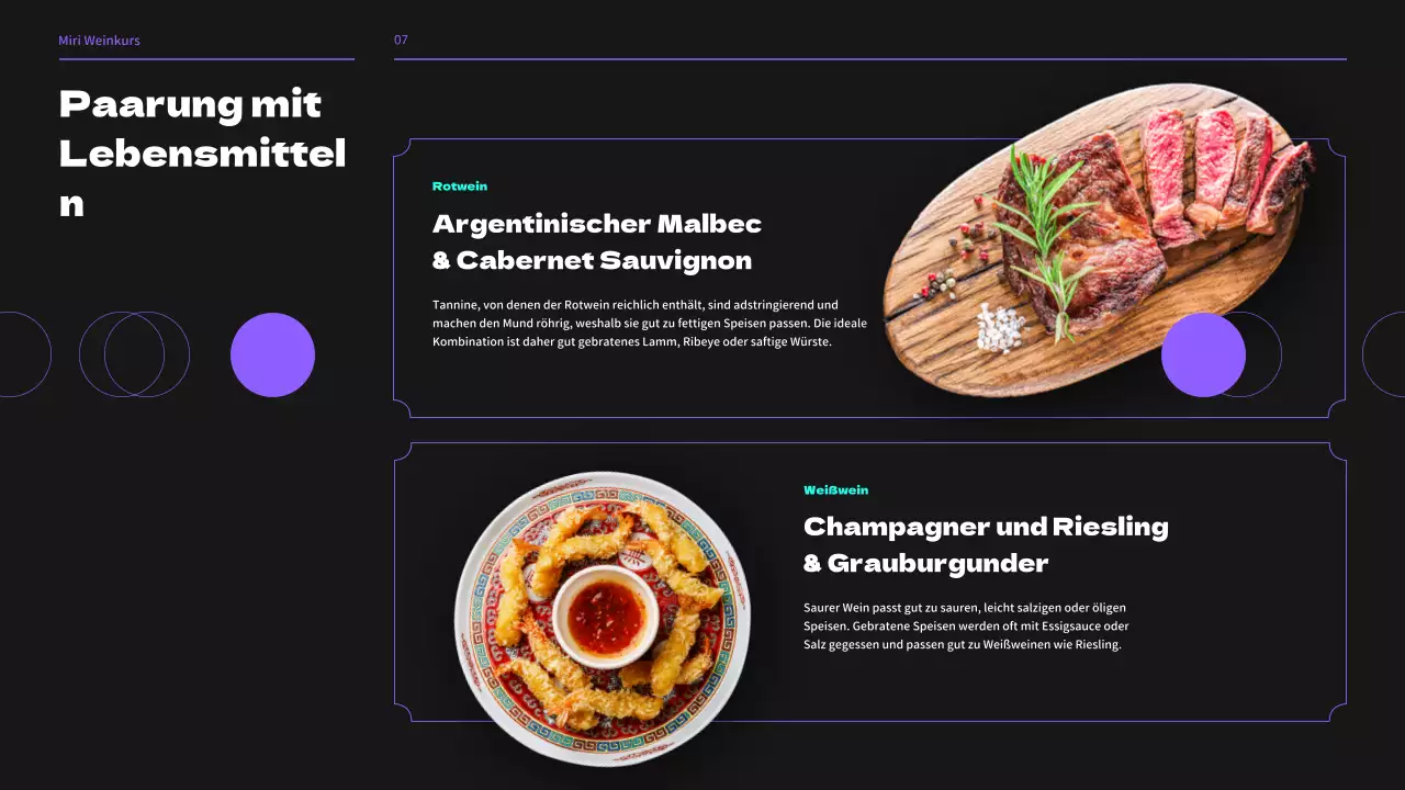 Weinbrauerei-Seminar in Schwarz- und Lilatönen