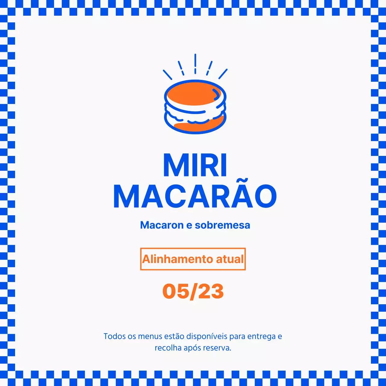 Blue Checkerboard Macaroons Redes sociais