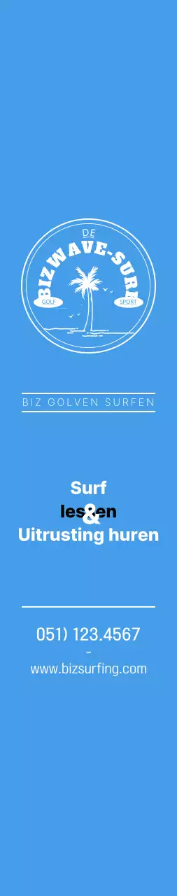 Een eenvoudig blauw met geel surfembleem om de winkel te promoten.