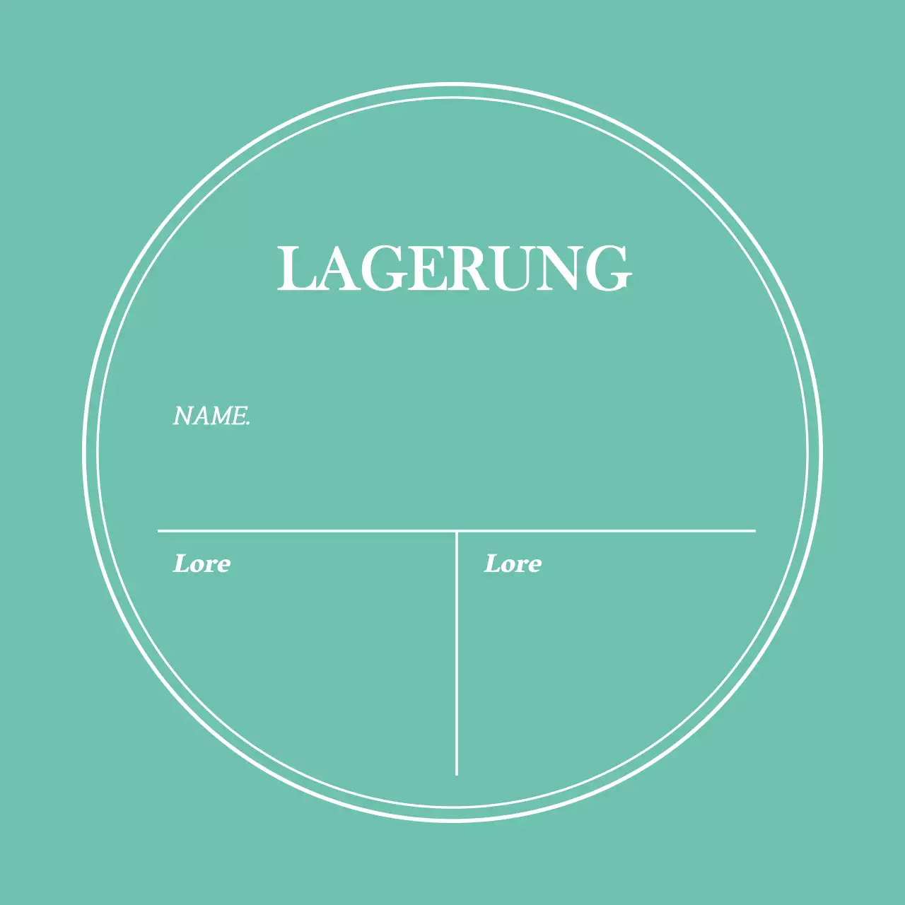 Mint Simple Frame Round Storage Etiketten