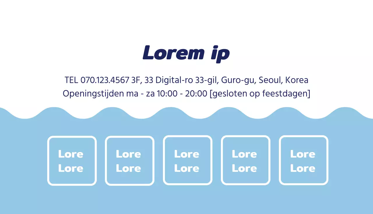 Blauwe illustratie ter promotie van een schone wasserette