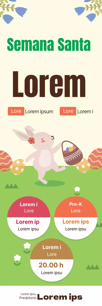 Ilustración verde Bonita promoción de Pascua en la iglesia