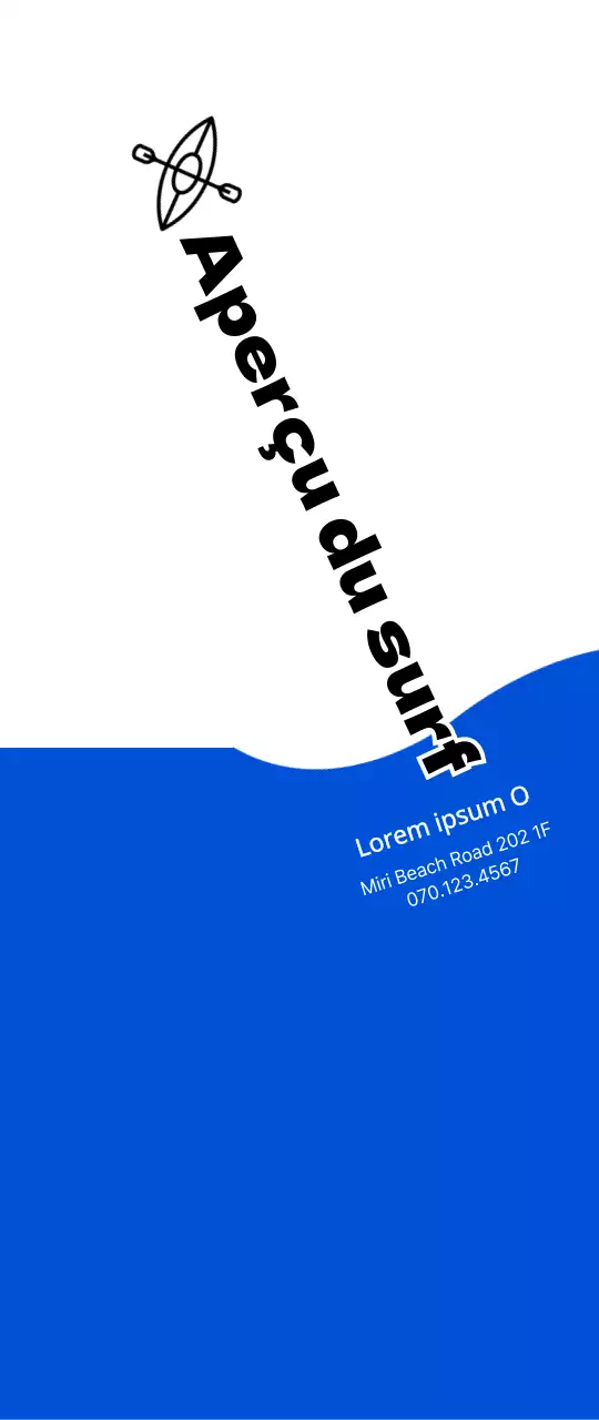 Concept simple en bleu marine et noir pour l'information et la promotion du surf