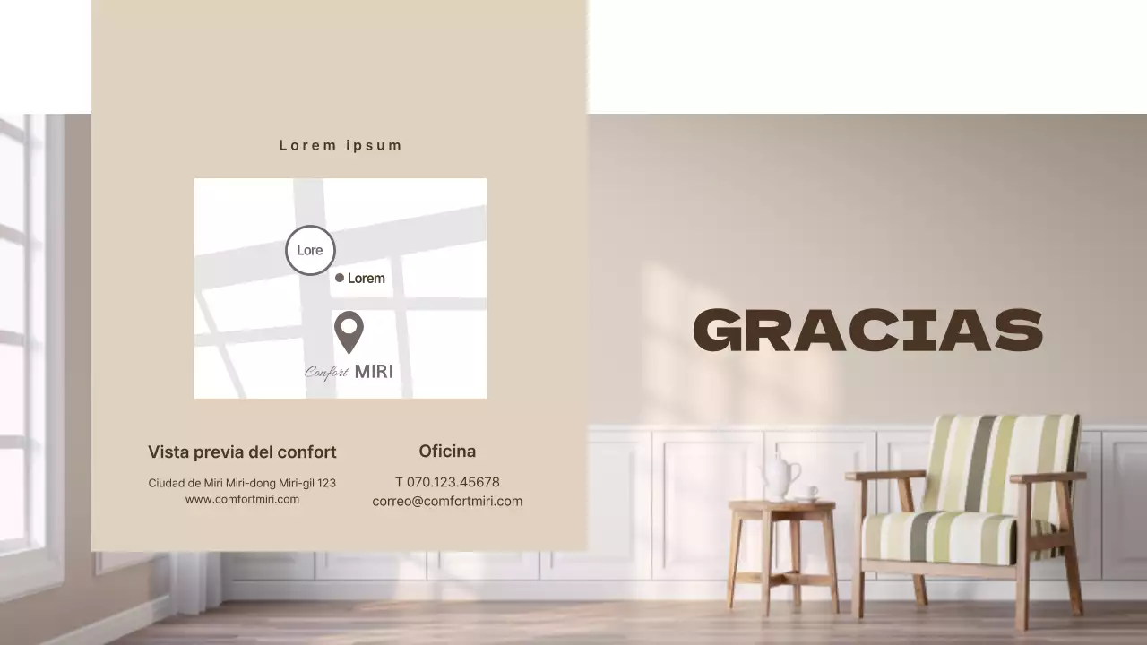 Carta de oferta de apartamento beige y marrón