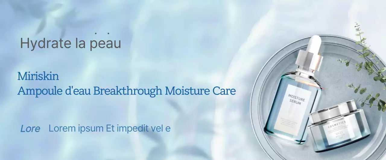 Bleu, concept de soins de la peau par vagues fraîches