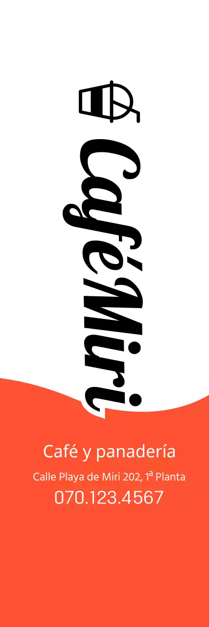 Promoción de una cafetería y panadería con un concepto sencillo en naranja y negro