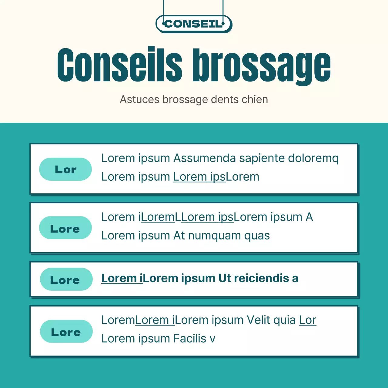 Brossage de chien illustré en menthe et jaune