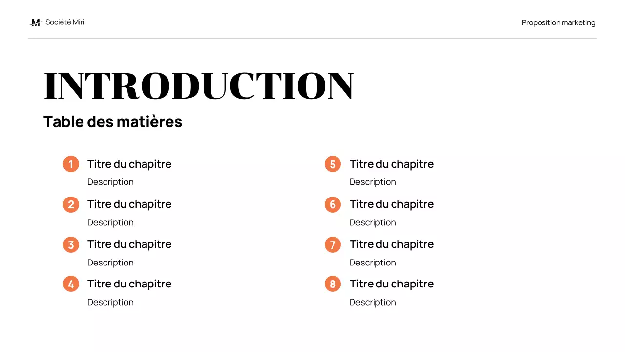 proposition de marketing moderne noir