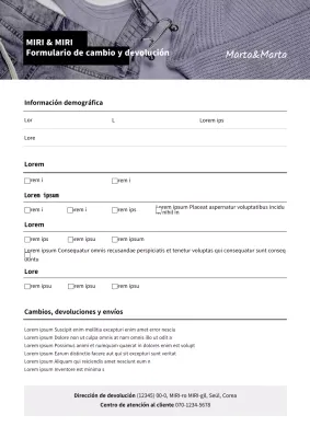 Formulario de solicitud de intercambio de fotografías moradas