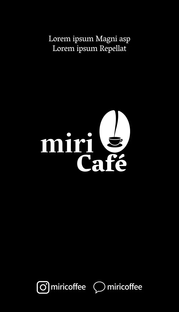 ilustração a preto e branco logótipo simples de café