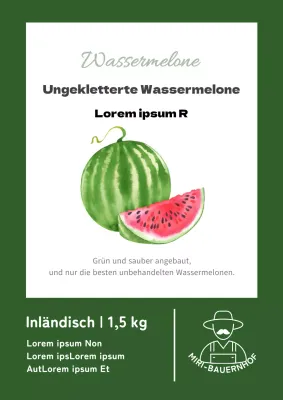 Förderung von grünen, einfachen Wassermelonen vom Bauernhof