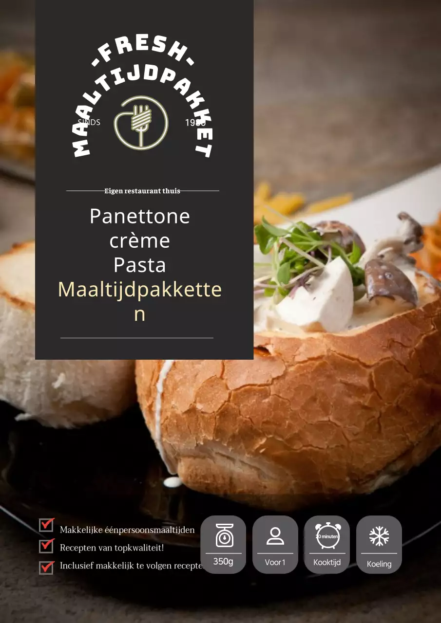 Promote Black Luxe Restaurant Romige Pasta Maaltijdpakket