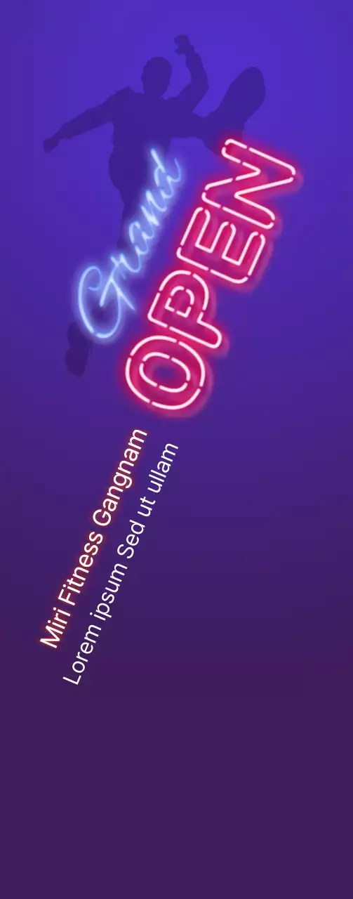 Concept simple de néon en violet foncé et bleu marine pour la promotion du fitness