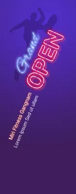 Concept simple de néon en violet foncé et bleu marine pour la promotion du fitness