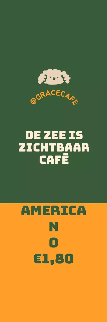 Een leuke groene en oranje café logo-stijl menu gids en promotie.