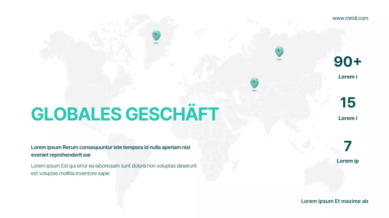 Ein mintgrüner und weißer, geometrischer Prospekt einer Maklerfirma