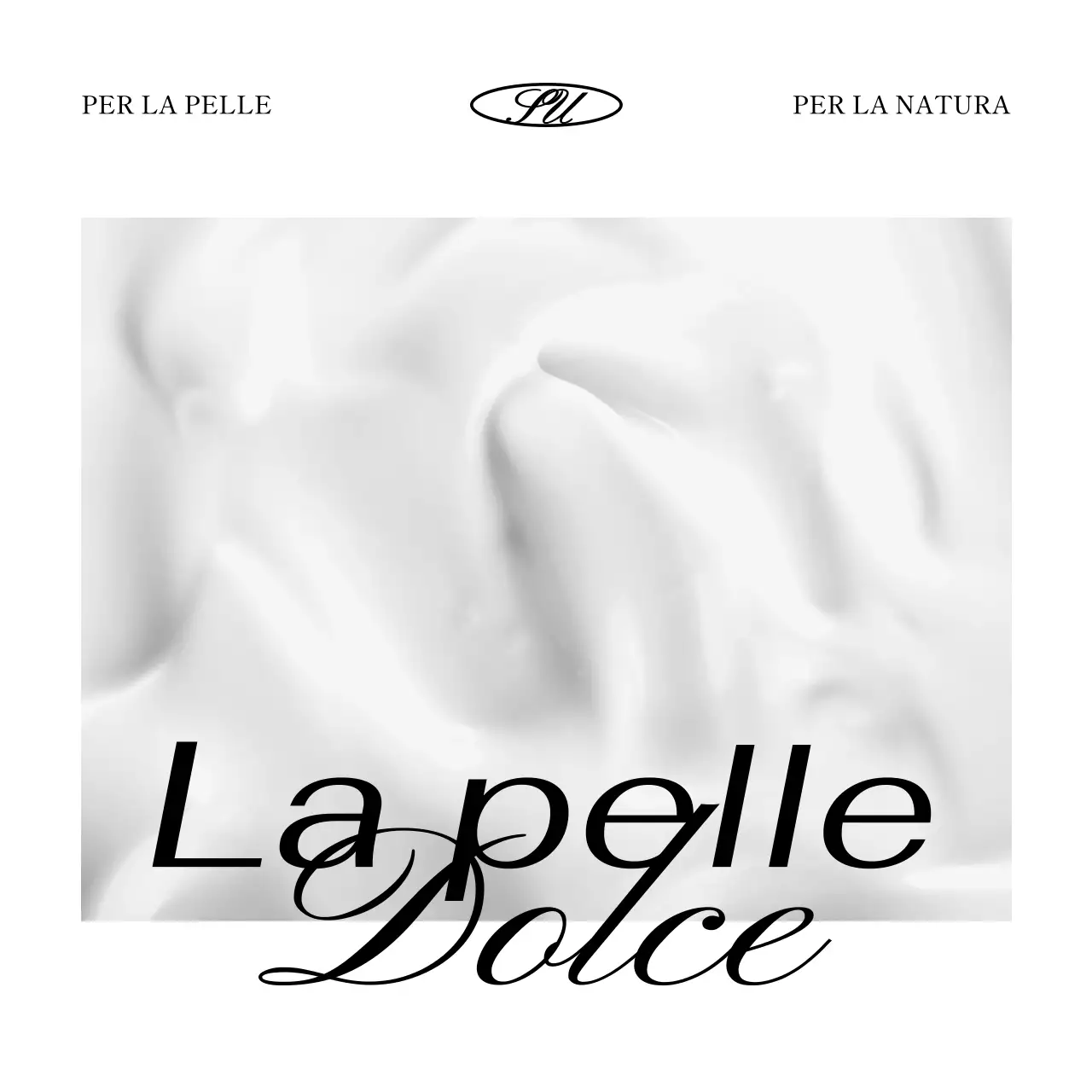 Biglietto di ringraziamento di lusso per un marchio di cosmetici con cosmetici bianchi e neri e una foto dell'oceano.