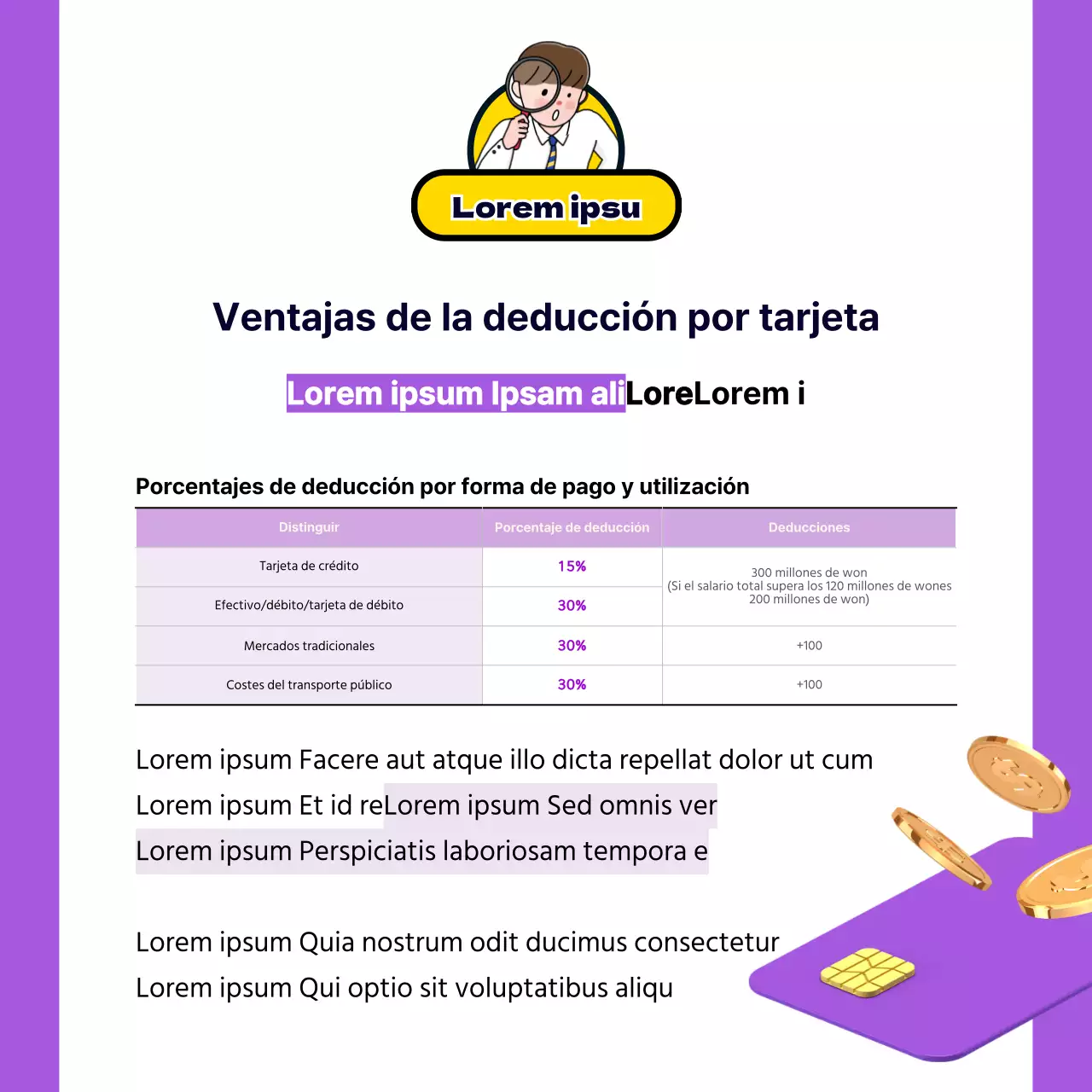 Reconciliación de fin de año con simpáticas ilustraciones en morado y amarillo