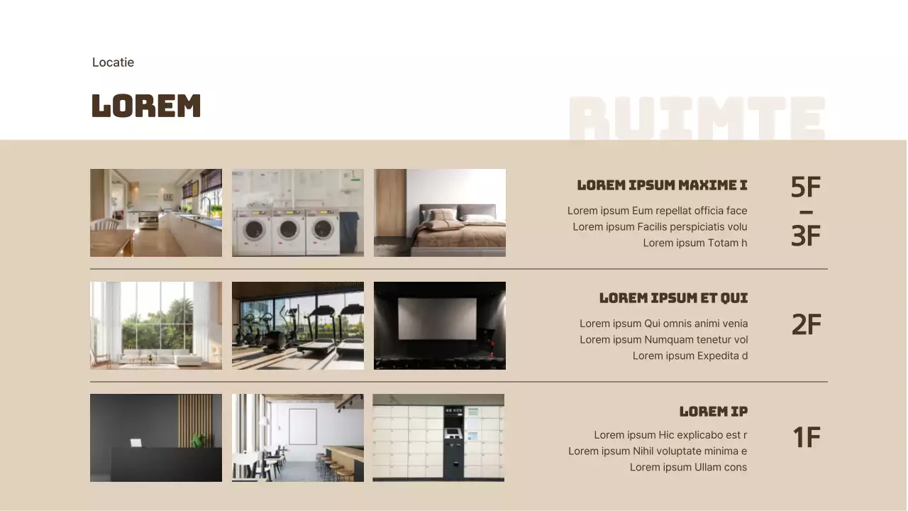 Aanbiedingsbrief beige en bruin appartement