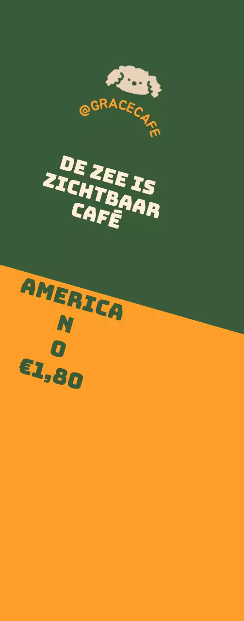 Een leuke groene en oranje café logo-stijl menu gids en promotie.