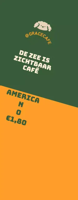 Een leuke groene en oranje café logo-stijl menu gids en promotie.